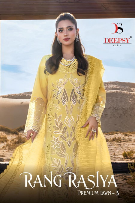 Rang Rasiya Premium Lawn Vol 3 By Deepsy Pakistani Salwar Suits Wholesalers In Surat